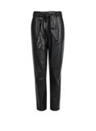 Dorothy Perkins Black Pu Belted Trousers