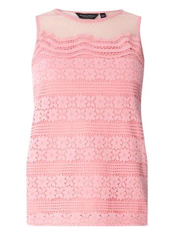 Dorothy Perkins Pink Dobby Panel Shell Top