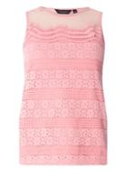 Dorothy Perkins Pink Dobby Panel Shell Top