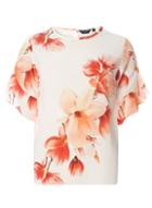 Dorothy Perkins Ivory Floral Ruffle T-shirt