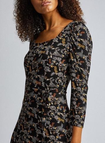 Dorothy Perkins *tall Black 'molly' Paisley Print Midi Dress