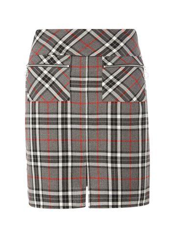 Dorothy Perkins Grey And Red Check A-line Skirt