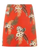 Dorothy Perkins Red Tropical Pique Mini Skirt