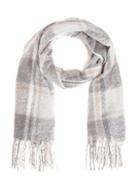 Dorothy Perkins *quiz Pink And Grey Check Knitted Scarf
