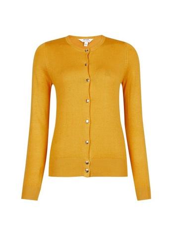 Dorothy Perkins Petite Yellow And Gold Button Cardigan