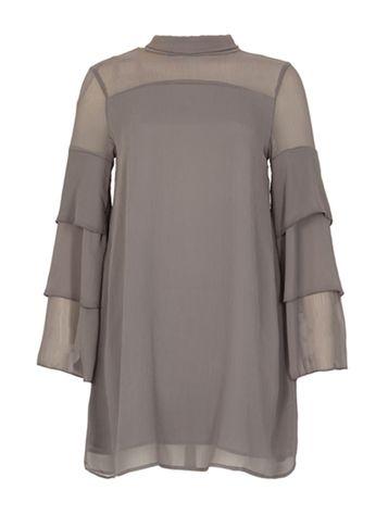Dorothy Perkins *blue Vanilla Grey Tiered Swing Dress
