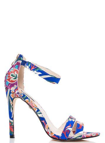 Dorothy Perkins *quiz Blue Floral Print Heels