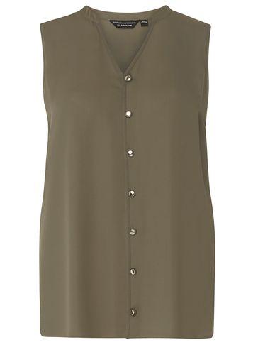Dorothy Perkins Khaki Sleeveless Shirt