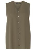 Dorothy Perkins Khaki Sleeveless Shirt