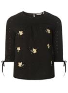 Dorothy Perkins Petite Black Embroidered Top
