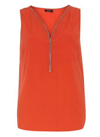 Dorothy Perkins * Vila Orange Zip Shell Top