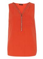 Dorothy Perkins * Vila Orange Zip Shell Top