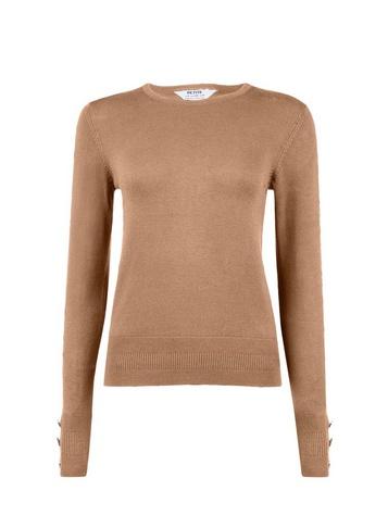 Dorothy Perkins Petite Camel Button Detail Jumper
