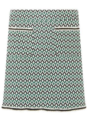 Dorothy Perkins Green Geometric Print Pocket Mini Skirt