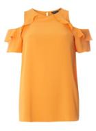 Dorothy Perkins Orange Cold Shoulder T-shirt