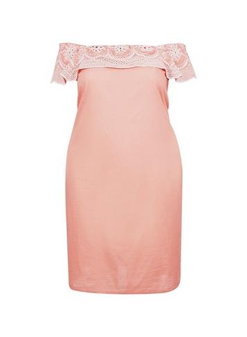 Dorothy Perkins *dp Curve Coral Broderie Bardot Dress