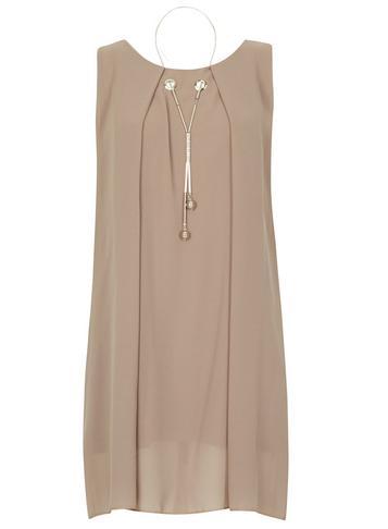 Dorothy Perkins *izabel London Stone Necklace Trim Tunic Top