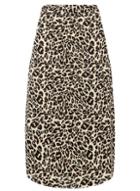 Dorothy Perkins Brown Leopard Print Midi Skirt