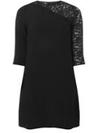 Dorothy Perkins Black Asymmetric Lace Sleeve Shift Dress