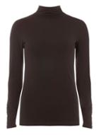 Dorothy Perkins Black Buttoned Turtle Neck Top
