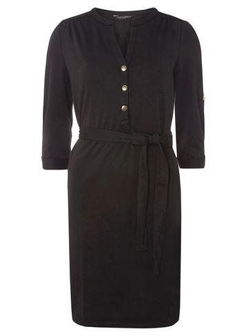 Dorothy Perkins Black Ponte Shirt Dress