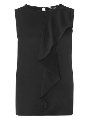 Dorothy Perkins Black Ruffle Satin Top