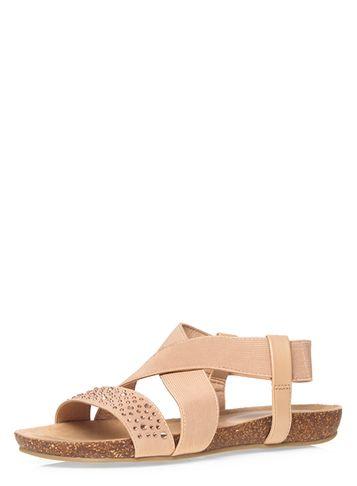 Dorothy Perkins Wide Fit Nude 'wild' Sandals