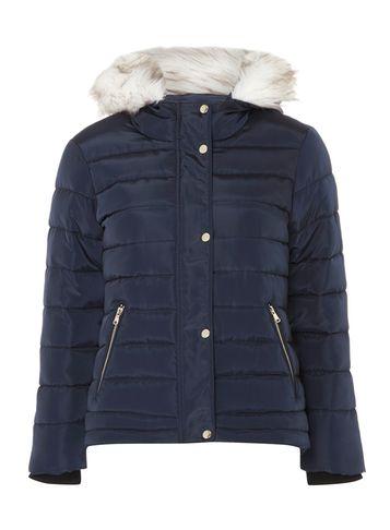 Dorothy Perkins Petite Navy Short Puffer Jacket