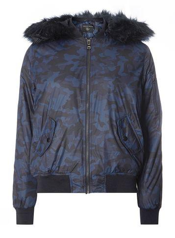 Dorothy Perkins Camo Detachable Hood Bomber Jacket
