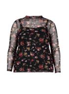 Dorothy Perkins *dp Curve Black Floral Print Mesh Top