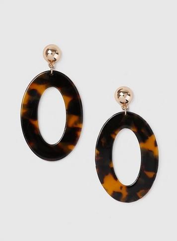 Dorothy Perkins Multi Colour Oval Tortoise Shell Earrings