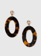 Dorothy Perkins Multi Colour Oval Tortoise Shell Earrings