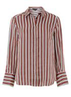 Dorothy Perkins *red Striped Peachskin Shirt