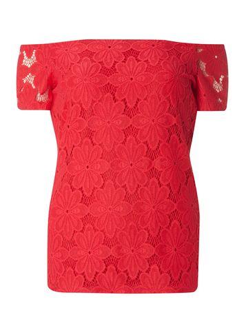 Dorothy Perkins *tall Raspberry Lace Bardot Top