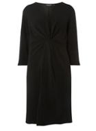 Dorothy Perkins *dp Curve Black Long Sleeve Knot Front Shift Dress