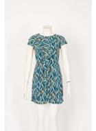 Dorothy Perkins *tenki Green Pattern Ruffle Shift Dress