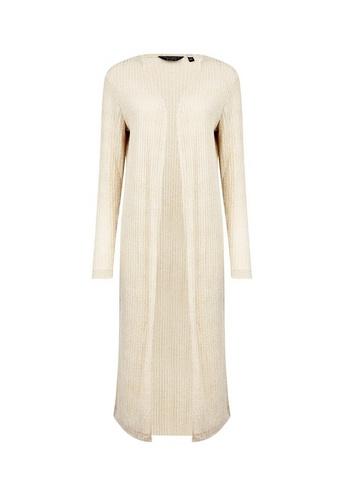 Dorothy Perkins Cream Ribbed Longline Cardigan