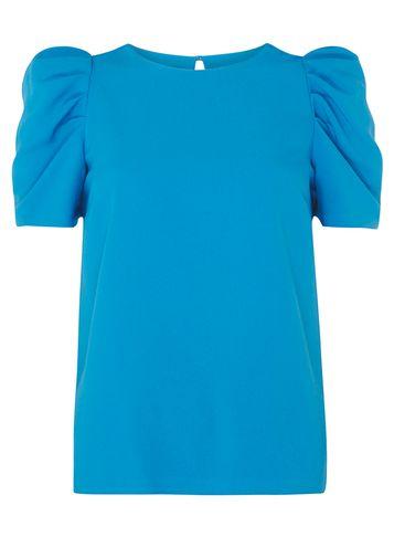 Dorothy Perkins Turquoise Blue Puff Sleeve Top