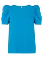Dorothy Perkins Turquoise Blue Puff Sleeve Top