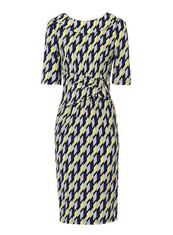 *jolie Moi Yellow Geometric Print Bodycon Dress