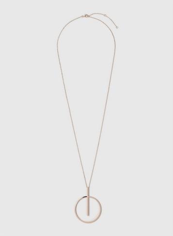 Dorothy Perkins Rose Gold Bar And Circle Necklace