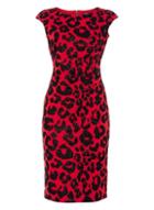 Dorothy Perkins *roman Originals Red Leopard Print Bodycon Dress