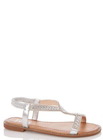 *quiz Wide Fit Multi Coloured Asymmetric Sandals