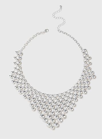 Dorothy Perkins Silver Metal Disc Collar Necklace