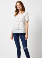 Dorothy Perkins White Broderie Top