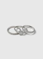 Dorothy Perkins 3 Pack Silver Look Glitter Stack Of Rings