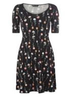 Dorothy Perkins Black Stem Floral Scoop Dress