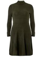 Dorothy Perkins Khaki Brushed Popper Fit And Flare Dress