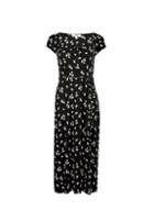 Dorothy Perkins Petite Black Floral Print Ruched Maxi Dress