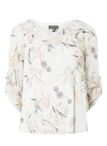 Dorothy Perkins *white Nesh Long Sleeve Top